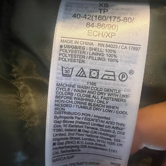 Army Green Bomber Jacket from Gap. Worn once. - Picture 5 of 6